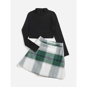 ROMWE flannel plaid skirt
